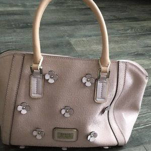 Guess Floral pale pink purse